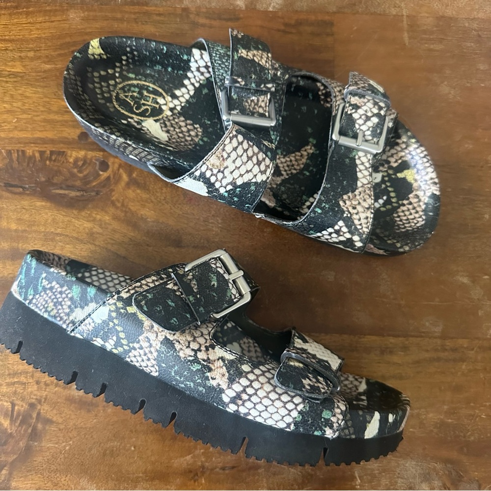 ASH Takoon animal print‎ platform buckle sandals ladies size 37